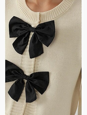 Cardigan ras du cou en tricot épais avec fermeture à boutons hiccup