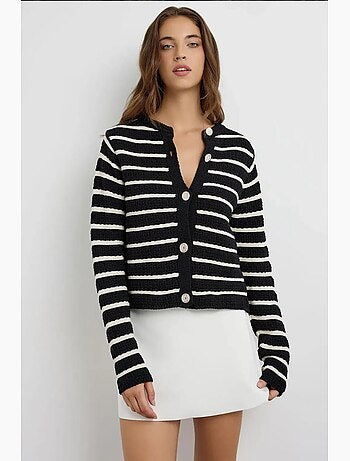 Cardigan rayé boutonné hiccup