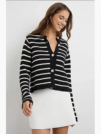 Cardigan rayé boutonné hiccup