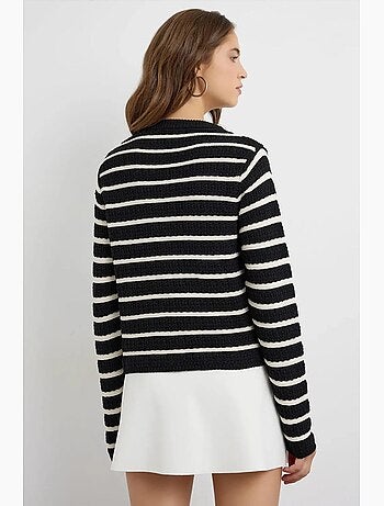 Cardigan rayé boutonné hiccup