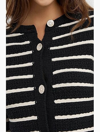 Cardigan rayé boutonné hiccup