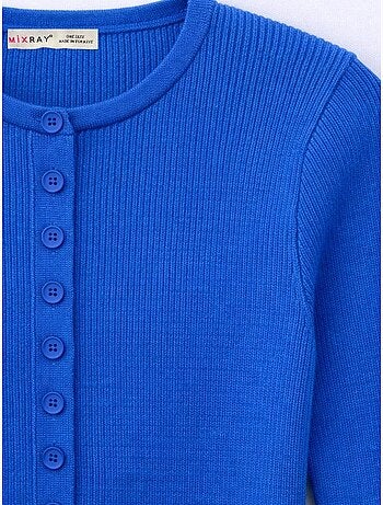 Cardigan slim fit en maille côtelée avec fermeture à boutons mixray