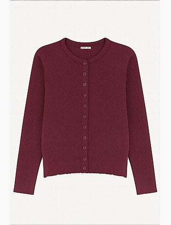 Cardigan slim fit en maille côtelée avec fermeture à boutons mixray