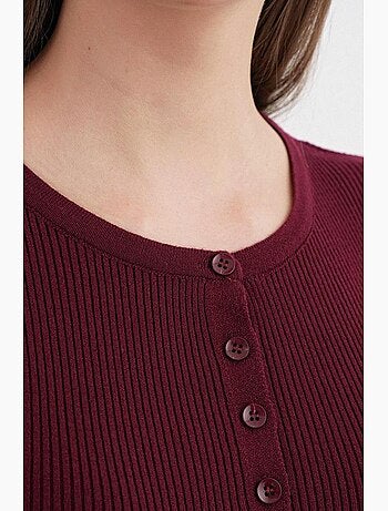 Cardigan slim fit en maille côtelée avec fermeture à boutons mixray