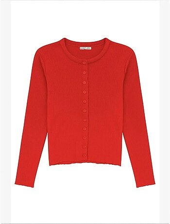 Cardigan slim fit en maille côtelée avec fermeture à boutons mixray