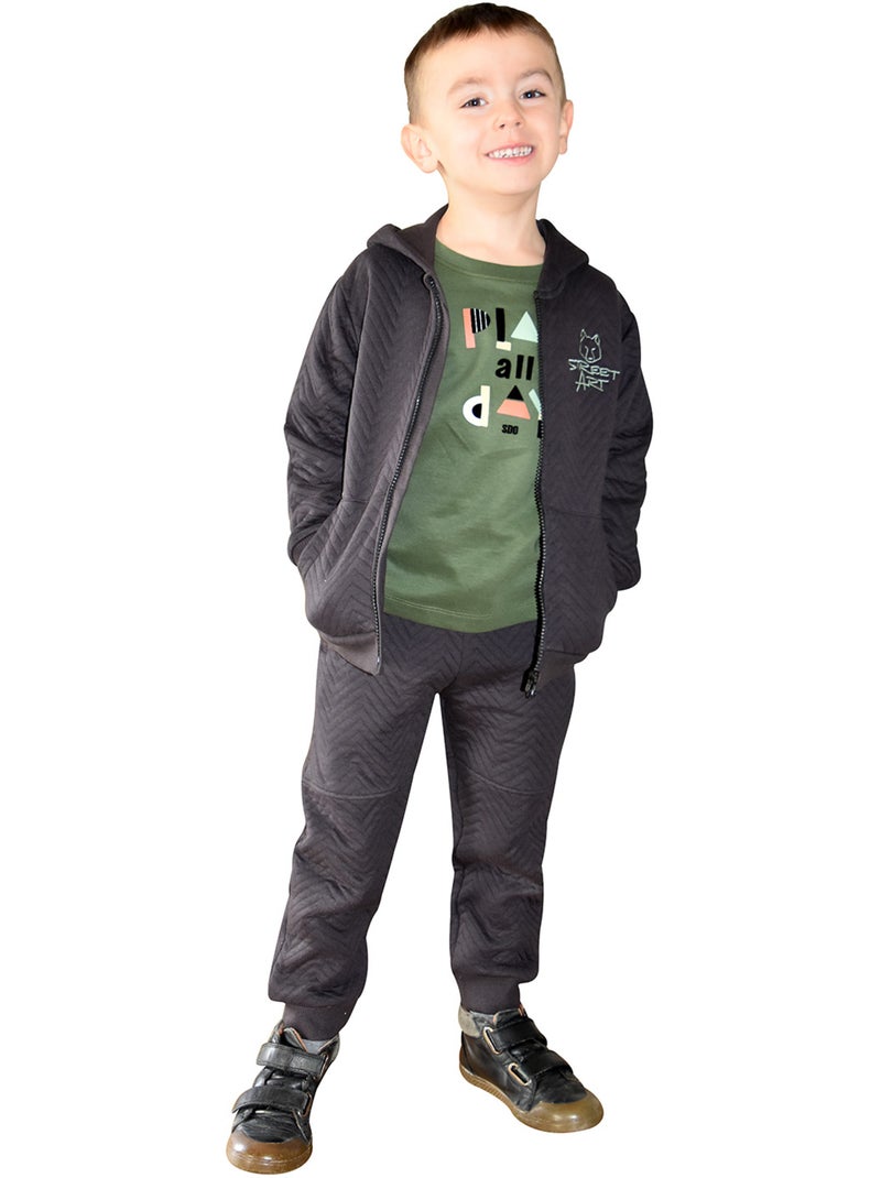 Cardigan stevenson capuche manches longues Gris - Kiabi