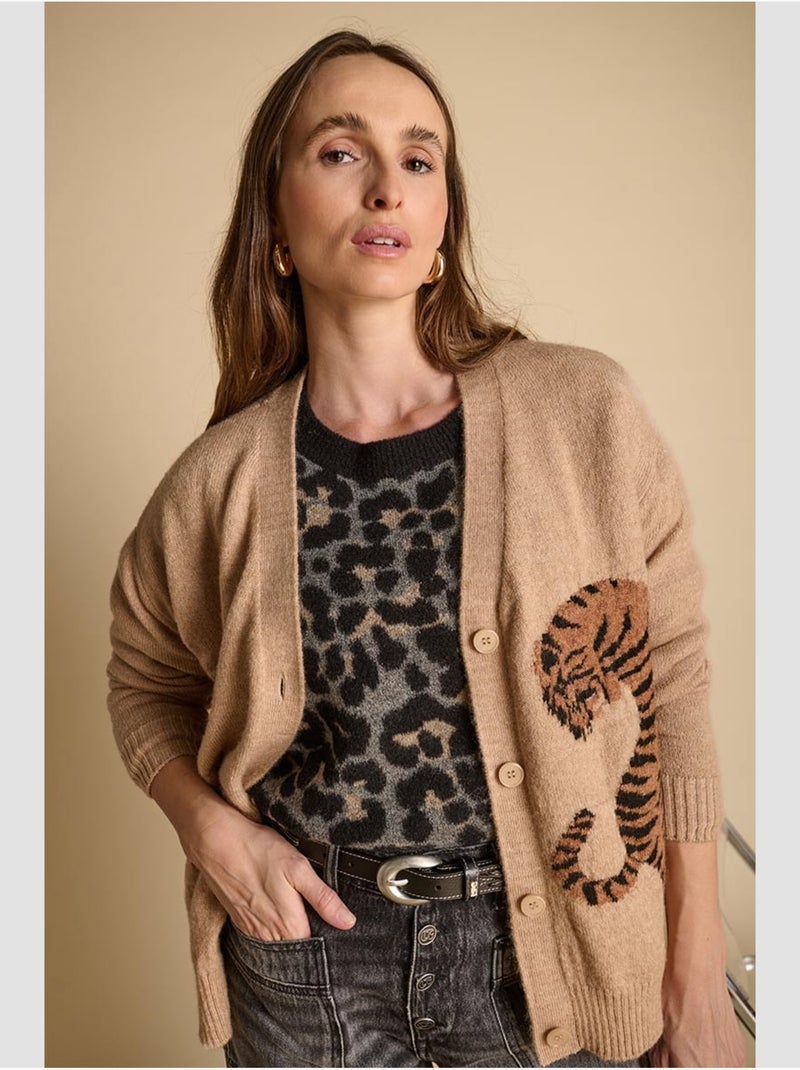 Cardigan tigrea 'le temps des cerises' Beige - Kiabi