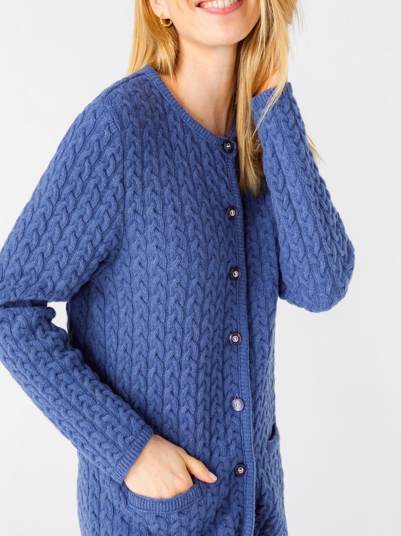 Cardigan torsadé - Damart Bleu - Kiabi