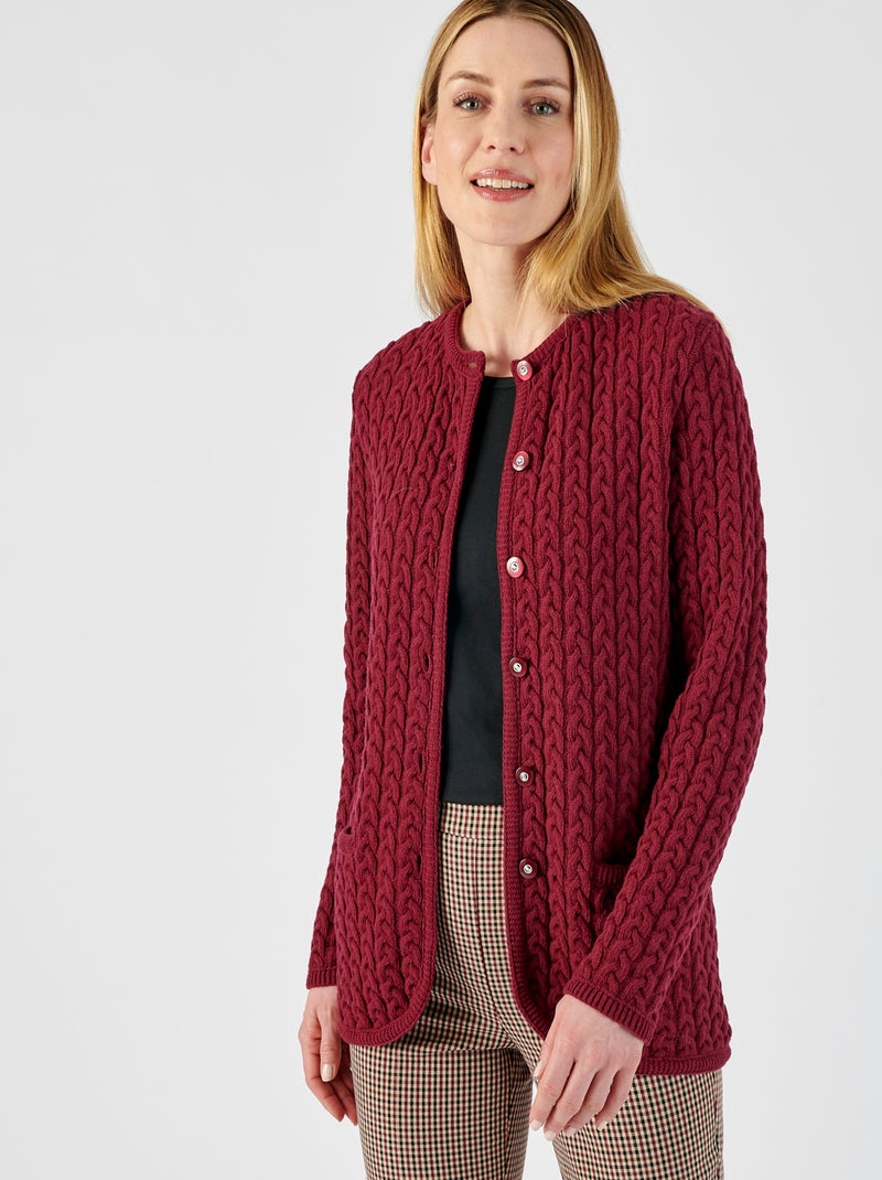 Cardigan torsadé - Damart Bordeaux - Kiabi