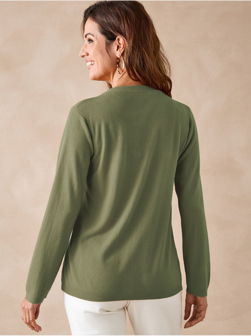 Cardigan torsadé - DAXON Kaki - Kiabi