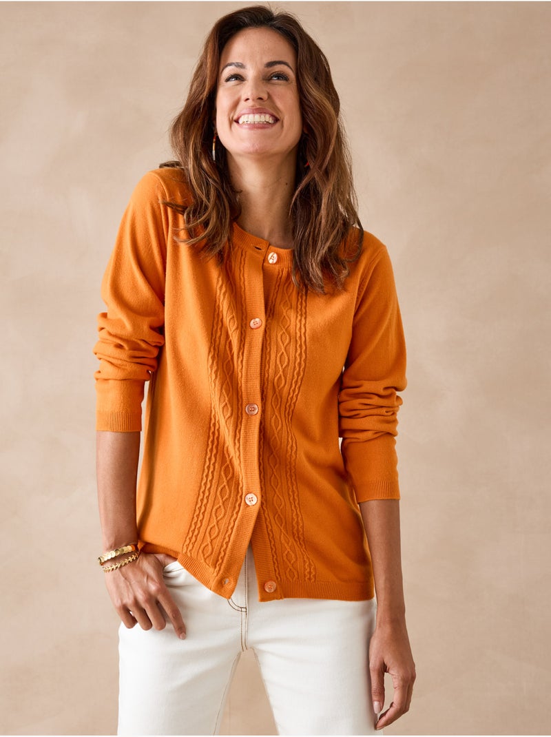 Cardigan torsadé - DAXON Marron noisette - Kiabi
