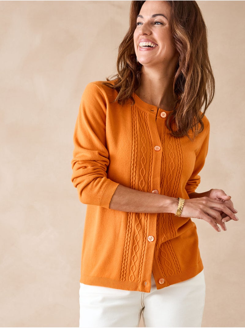 Cardigan torsadé - DAXON Marron noisette - Kiabi