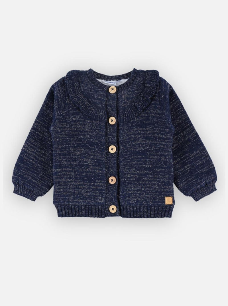 Cardigan tricoloudoux à volants, Noukie's Bleu - Kiabi