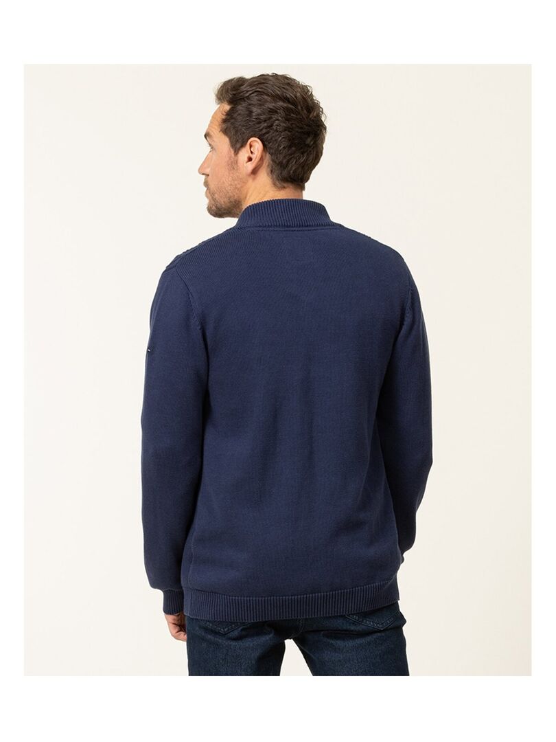 Cardigan mi-long écru tricot à capuche Femme
