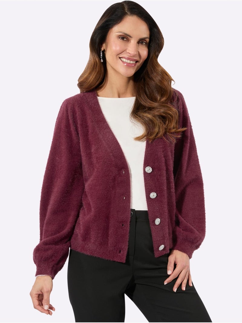 Cardigan Ultra-doux Et Chaud - Taille Standard - Witt Bordeaux - Kiabi