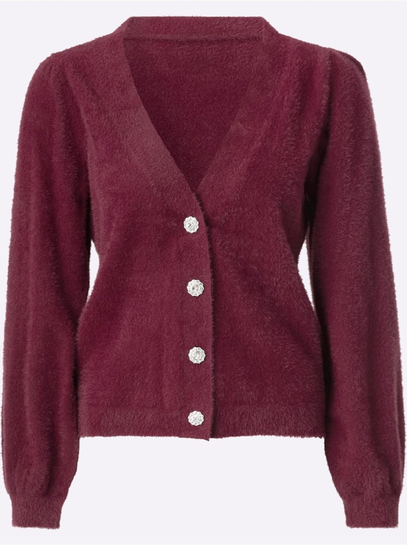 Cardigan Ultra-doux Et Chaud - Taille Standard - Witt Bordeaux - Kiabi