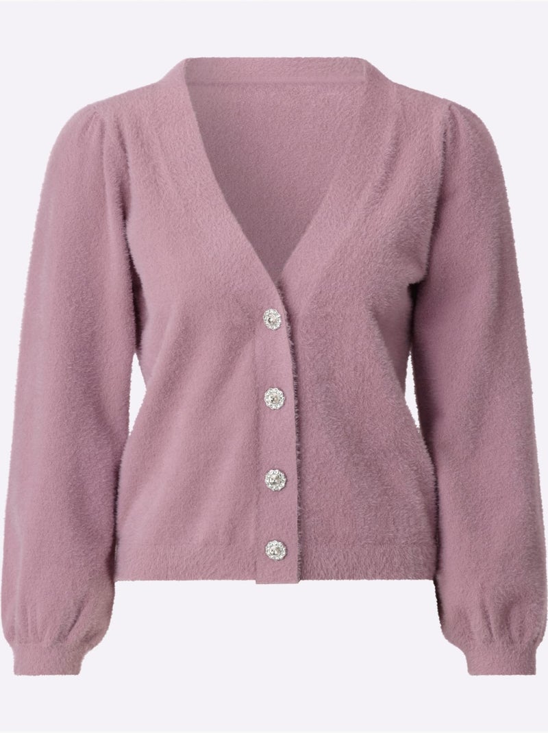 Cardigan Ultra-doux Et Chaud - Taille Standard - Witt Mauve - Kiabi