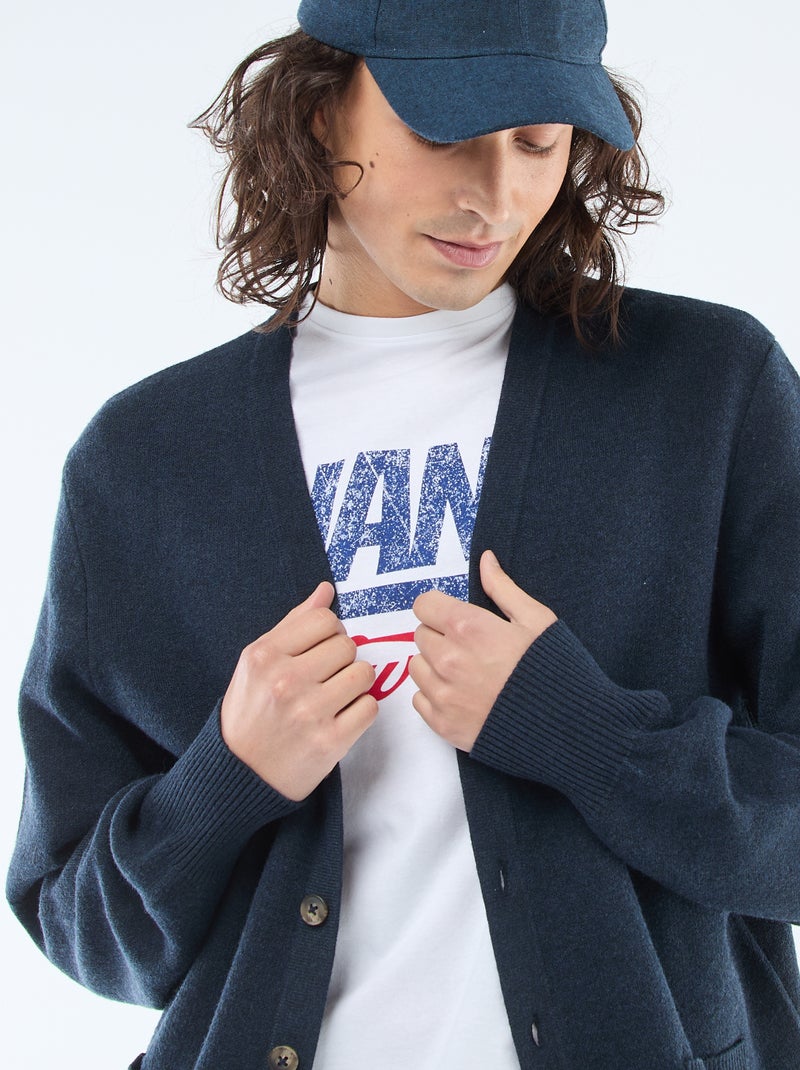 Cardigan uni Bleu - Kiabi