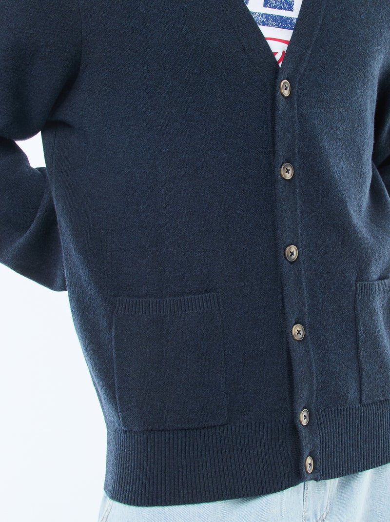Cardigan uni Bleu - Kiabi