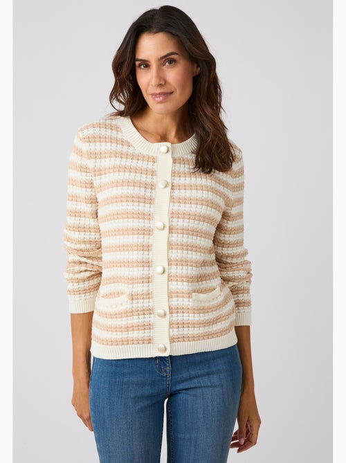 Cardigan uni ou rayé - Damart - Kiabi Cardigan uni ou rayé - Damart - Kiabi