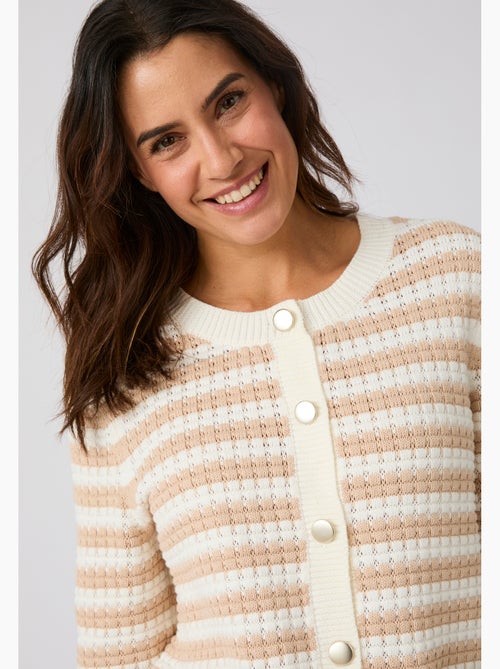 Cardigan uni ou rayé - Damart - Kiabi Cardigan uni ou rayé - Damart - Kiabi