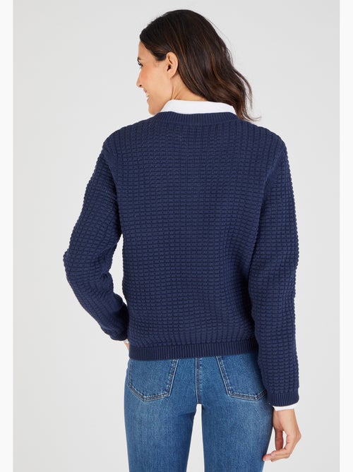 Cardigan uni ou rayé - Damart - Kiabi