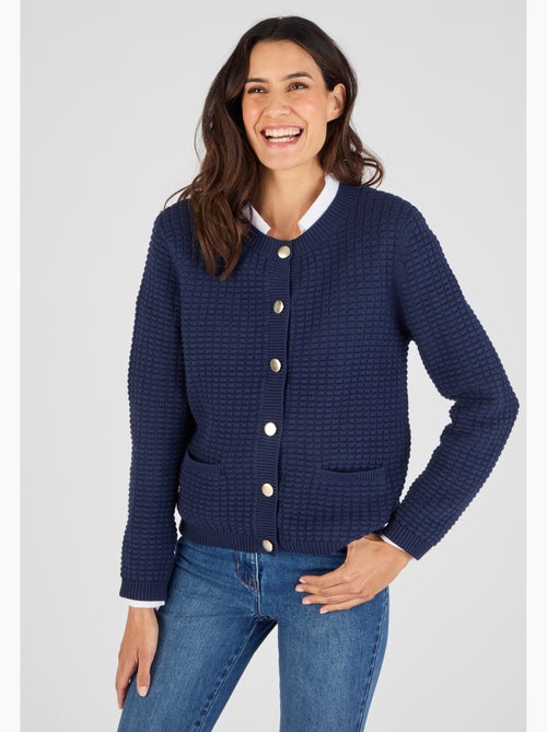 Cardigan uni ou rayé - Damart - Kiabi