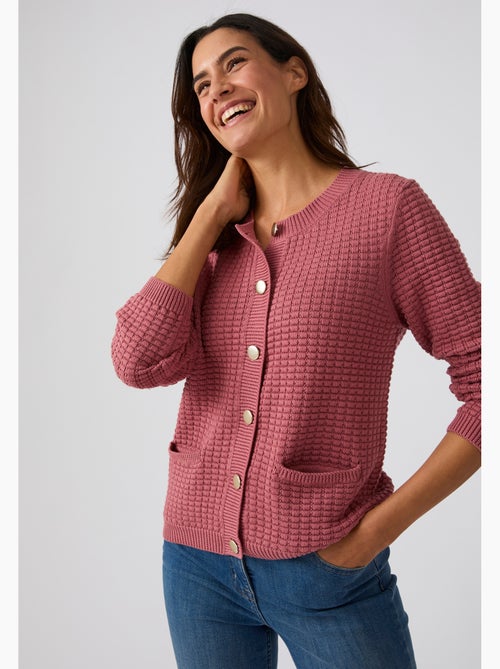 Cardigan uni ou rayé - Damart - Kiabi