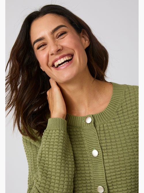 Cardigan uni ou rayé - Damart - Kiabi Cardigan uni ou rayé - Damart - Kiabi