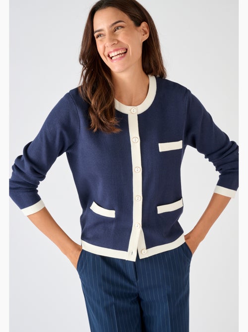 Cardigan-veste bicolore - Damart - Kiabi