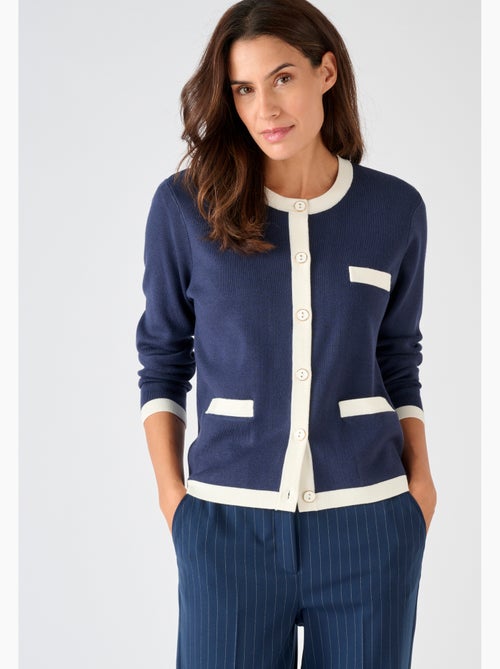 Cardigan-veste bicolore - Damart - Kiabi