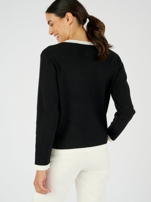 Cardigan-veste bicolore - Damart - Kiabi