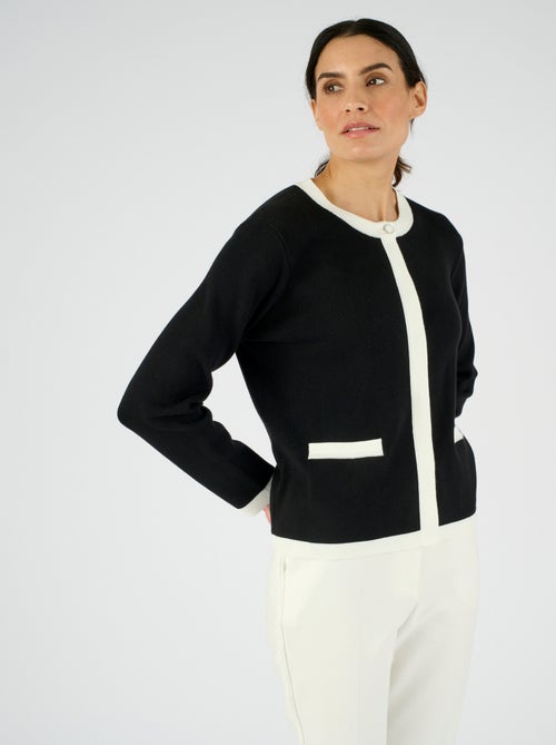 Cardigan-veste bicolore - Damart - Kiabi