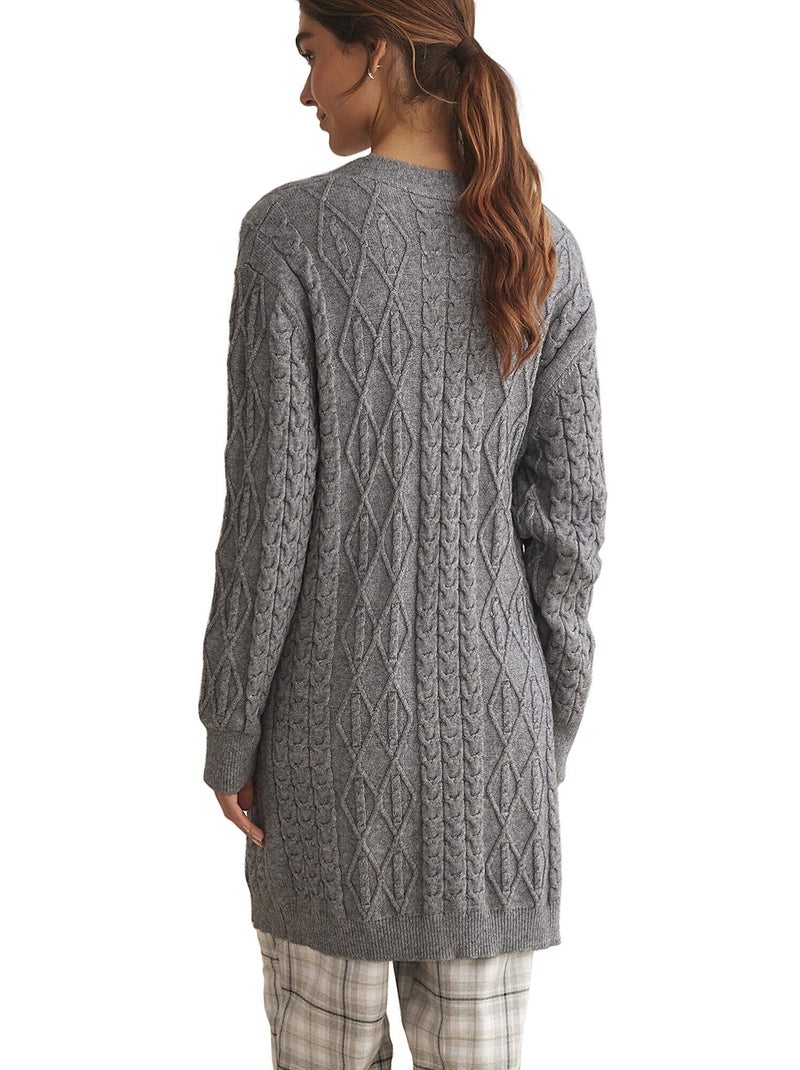 Cardigan veste d'intérieur à boutonnière COMPLEMENTOS Gris - Kiabi