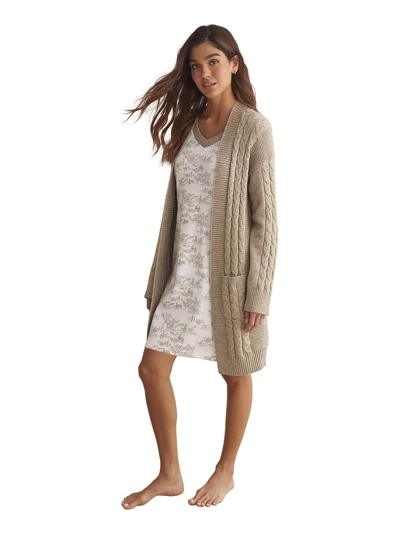 Cardigan veste d'intérieur ouverte COMPLEMENTOS Marron - Kiabi