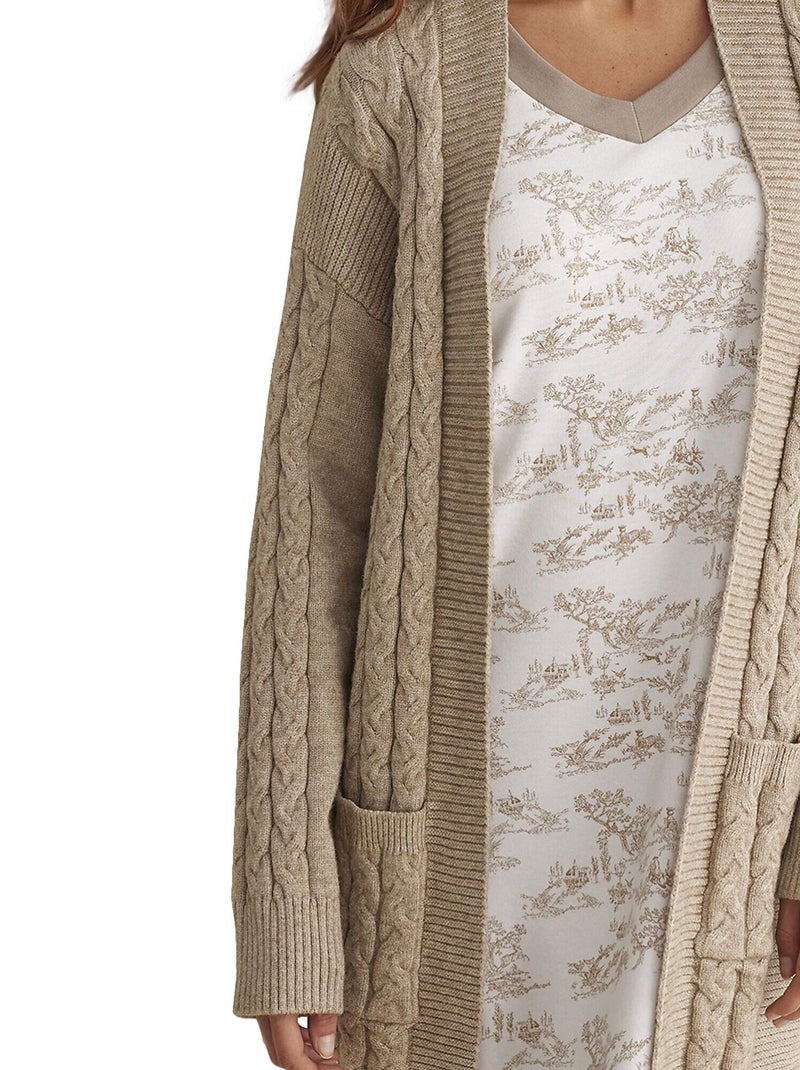 Cardigan veste d'intérieur ouverte COMPLEMENTOS Marron - Kiabi
