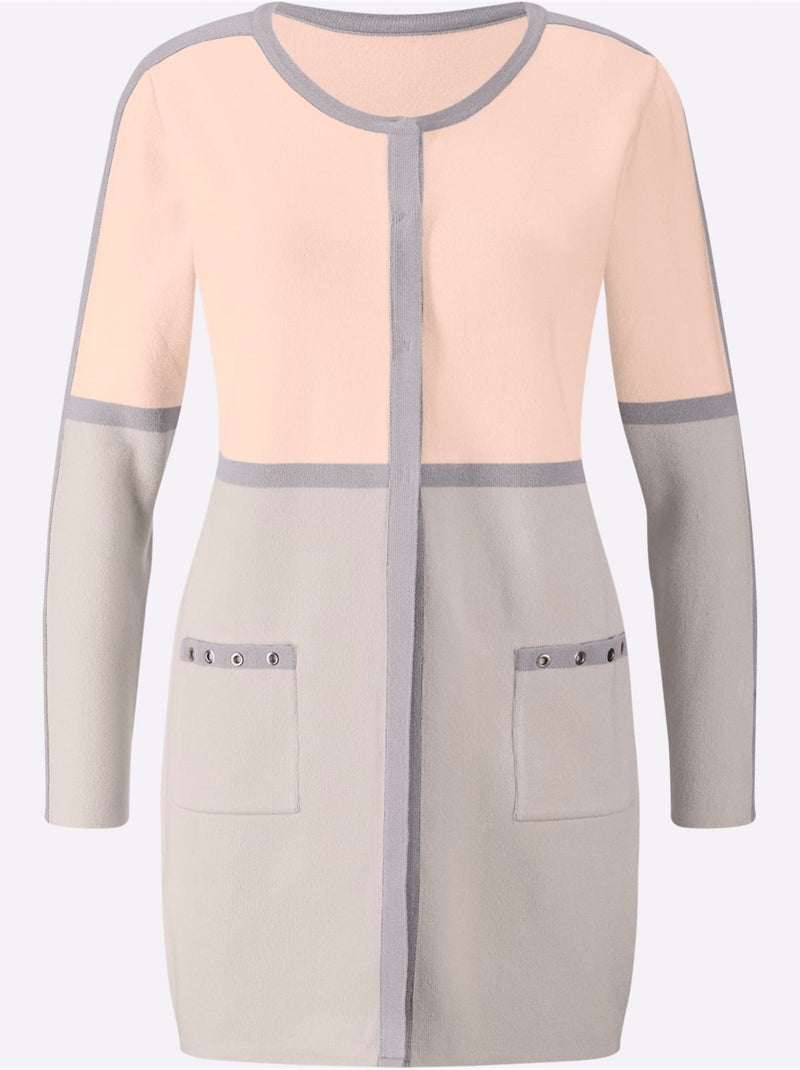 Cardigan Viscose - Taille Standard - helline Gris Beige - Kiabi