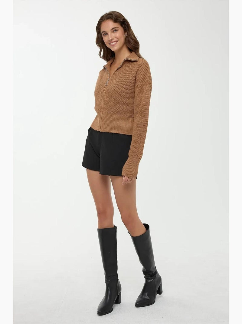 Cardigan zippé hiccup Marron - Kiabi