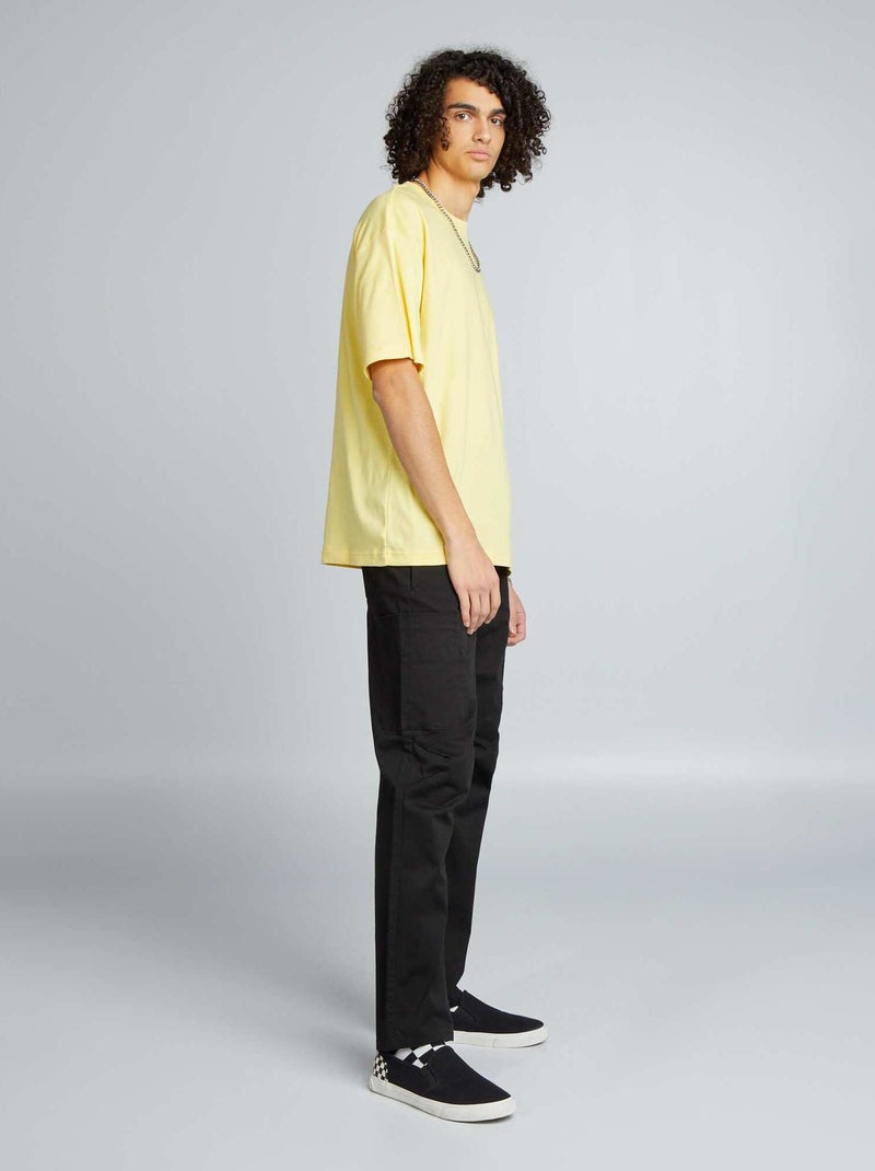 Cargo large avec surpiqures noir - Kiabi