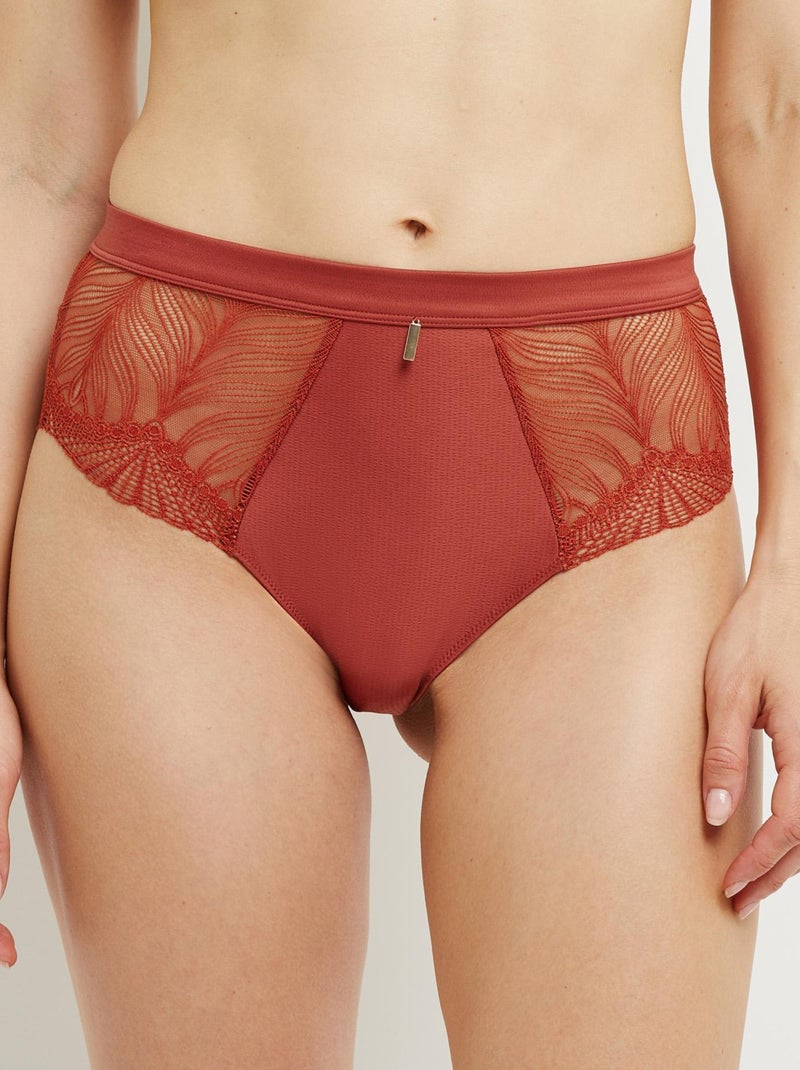 Carmen culotte haute dentelle Orange - Kiabi
