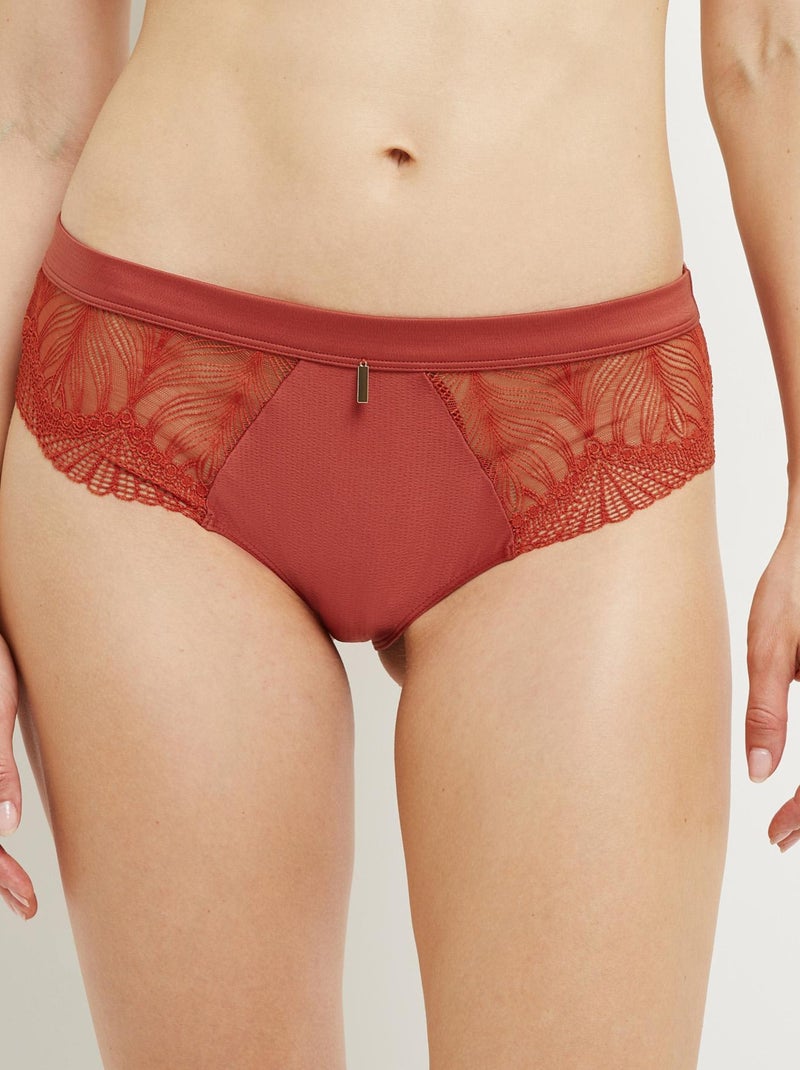 Carmen shorty dentelle Orange - Kiabi