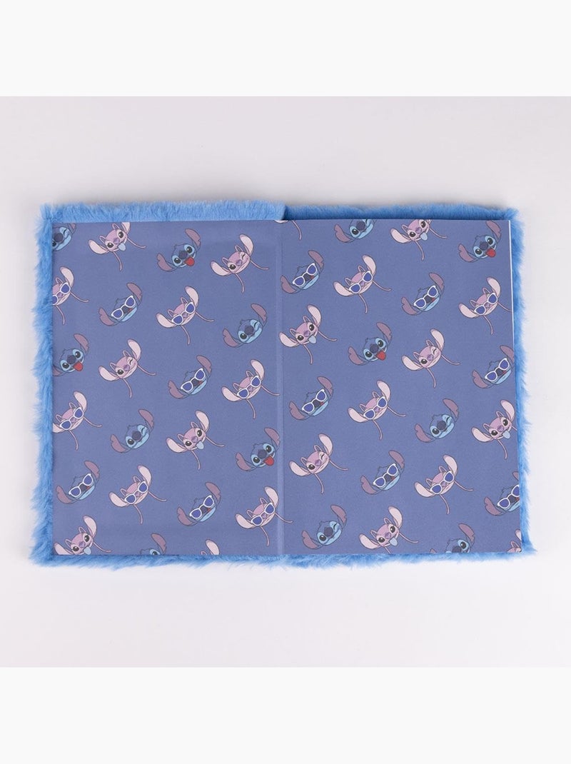 Carnet A5 - Stitch - Disney - Couverture Polaire Bleu - Kiabi