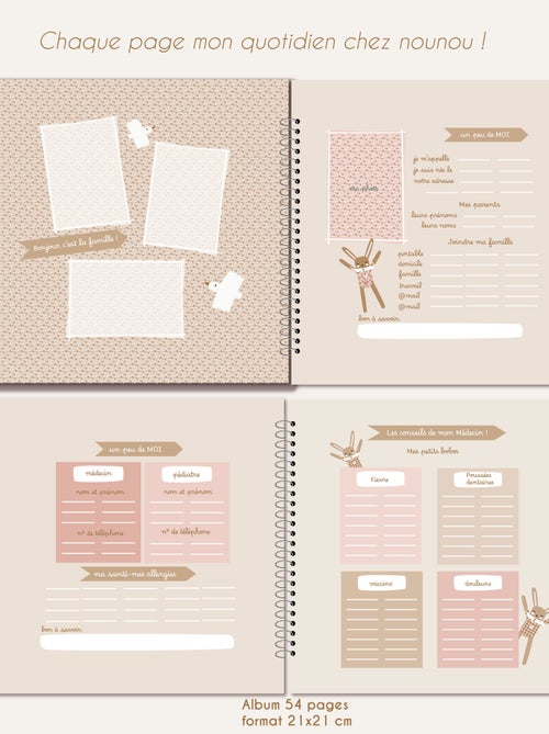 Carnet de liaison Faon liberty - 54 pages - Kiabi