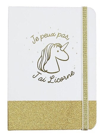 Carnet de notes à paillettes Licorne