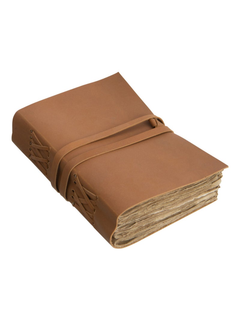 Carnet vintage avec une couverture en cuir Marron - Kiabi