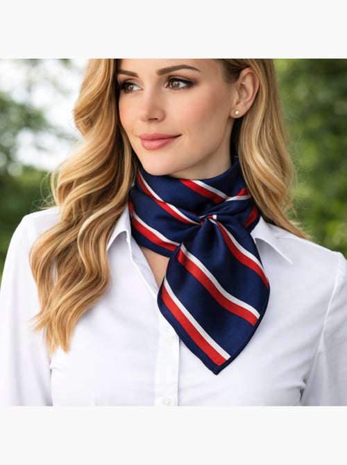 Carré de Satin France 55x55 cm – Foulard Élégant Bleu Blanc Rouge - Kiabi