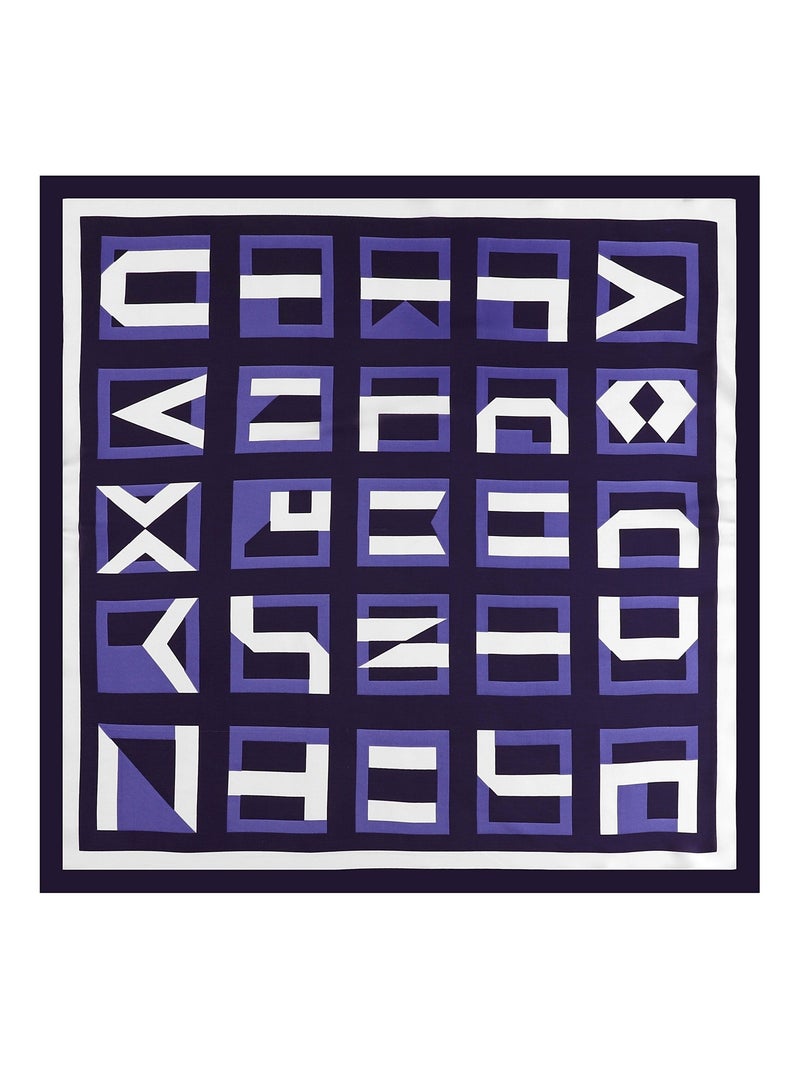 Carré de Soie ALPHABET Violet - Kiabi