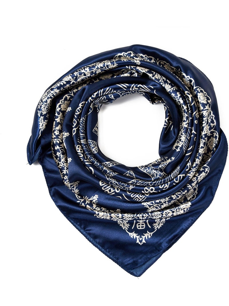 Carré de Soie Asia Bleu marine - Kiabi