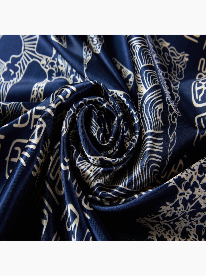 Carré de Soie Asia Bleu marine - Kiabi