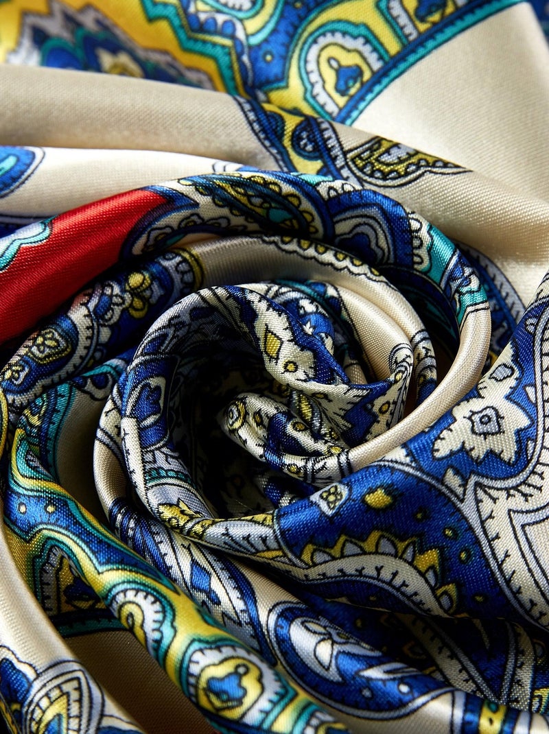 Carré de Soie Baroque Rouge - Kiabi